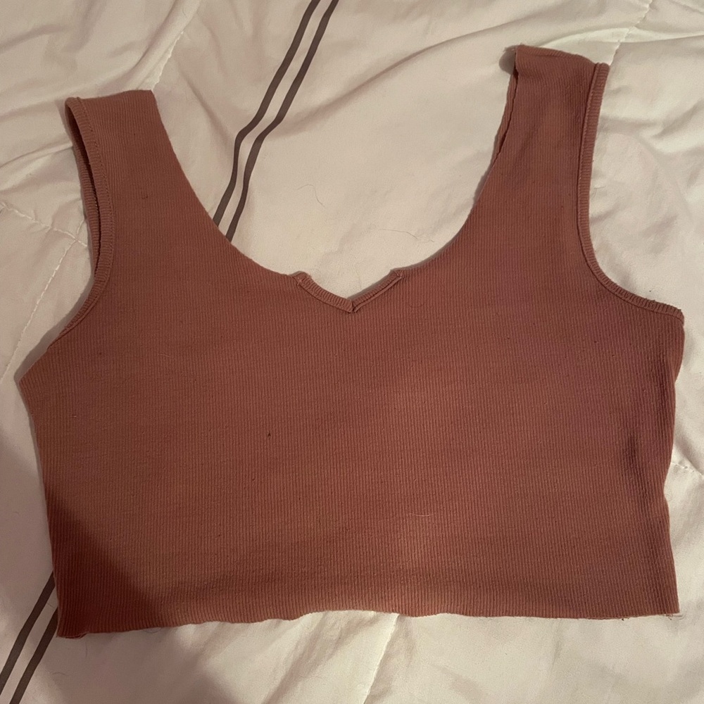Pink Cropped Tank Top